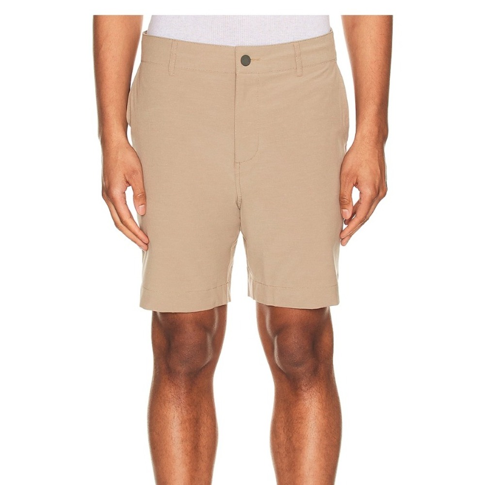 FAHERTY Belt Loop All Day Shorts 9" Khaki Tan Size 42 NEW Beach Coastal Casual